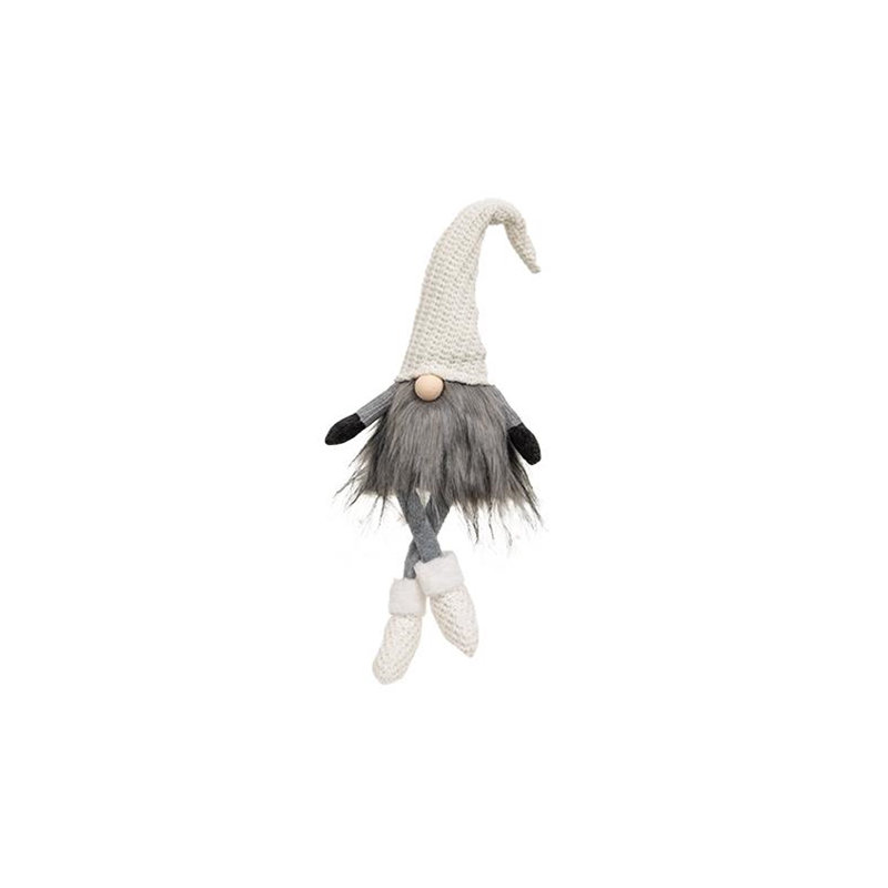 Gnome pendent pas à pieds en tricot crème