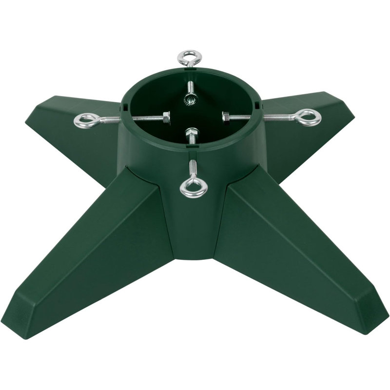 Urich Plastic Artificial Tree Stand For Max. Tree Height 6 - 7.9 Ft., Green