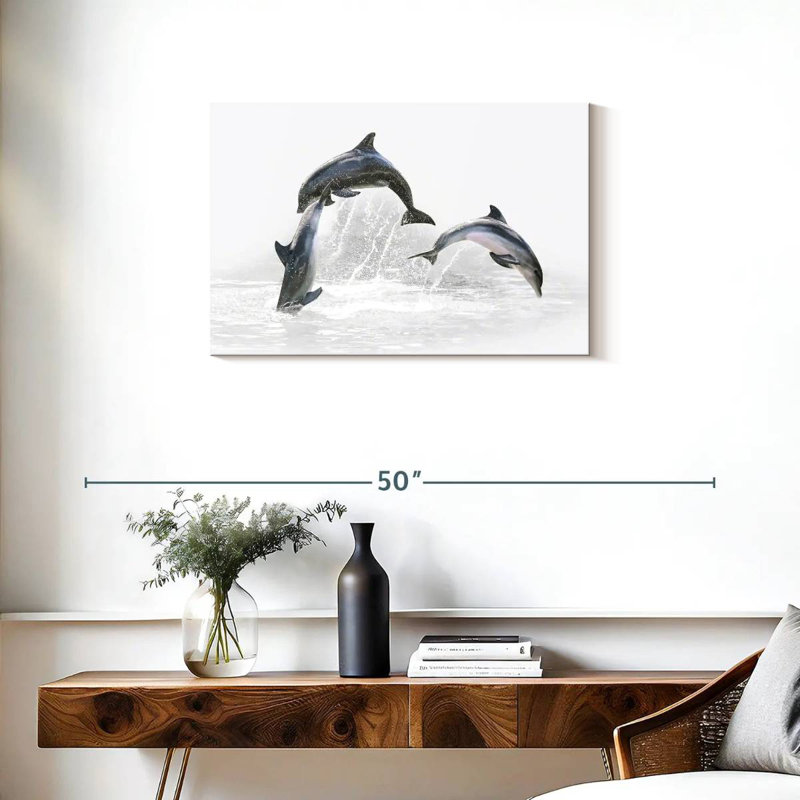 Three Dolphins, 20" H x 30" W