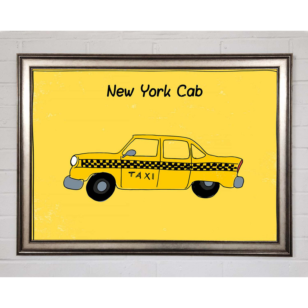 NYC Retro Cab Gerahmter Druck