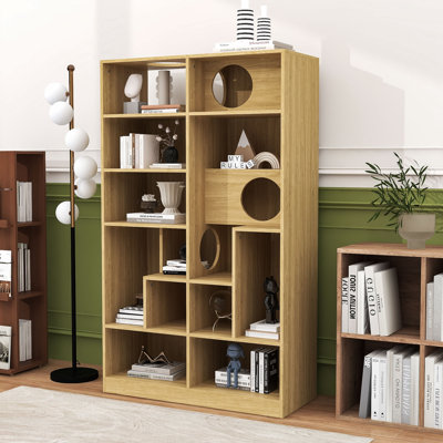 Vitrine pour chat et bibliothèque d'escalade avec rangement et bac à litière