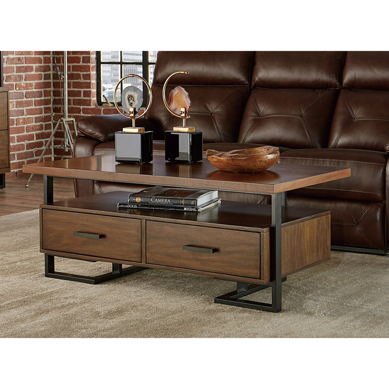Table basse de style contemporain avec cadre unique et tiroirs 1 pièce
