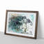Elephants at the Waterhole in Abstract - Picture Frame Painting Print-55725116-55725113
