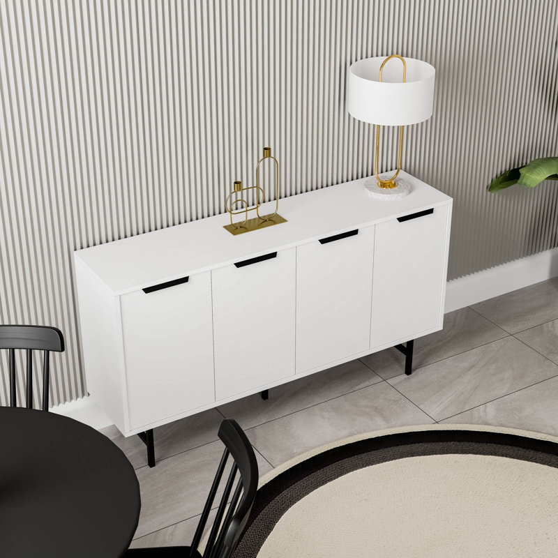 Covedale 144cm Console Table, White/Black