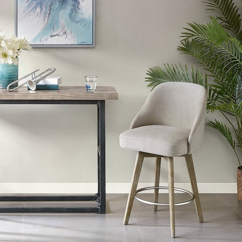 Tabouret de comptoir avec siège pivotant, Gris