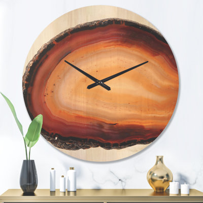 Brown agate isolated - Modern Wood Wall Clock