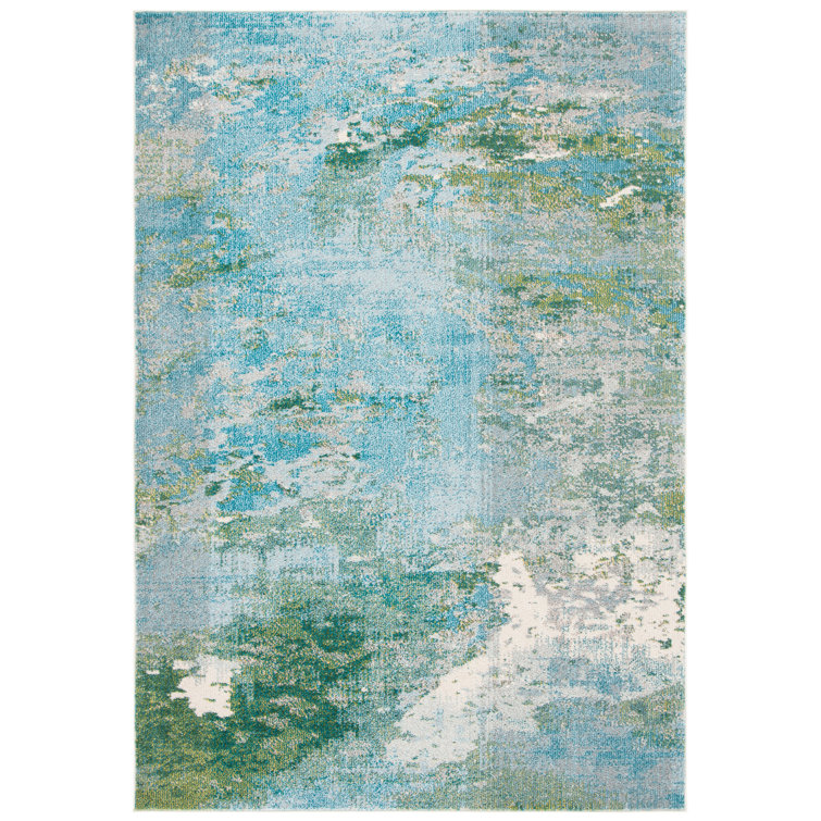 Etta Abstract Light Blue/Green Area Rug