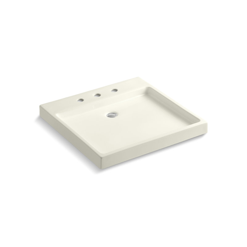 Purist® Ceramic Rectangular Drop-In Bathroom Sink, White, Single