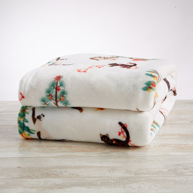 Ultra Soft Holiday Plush Fleece Blanket, Twin