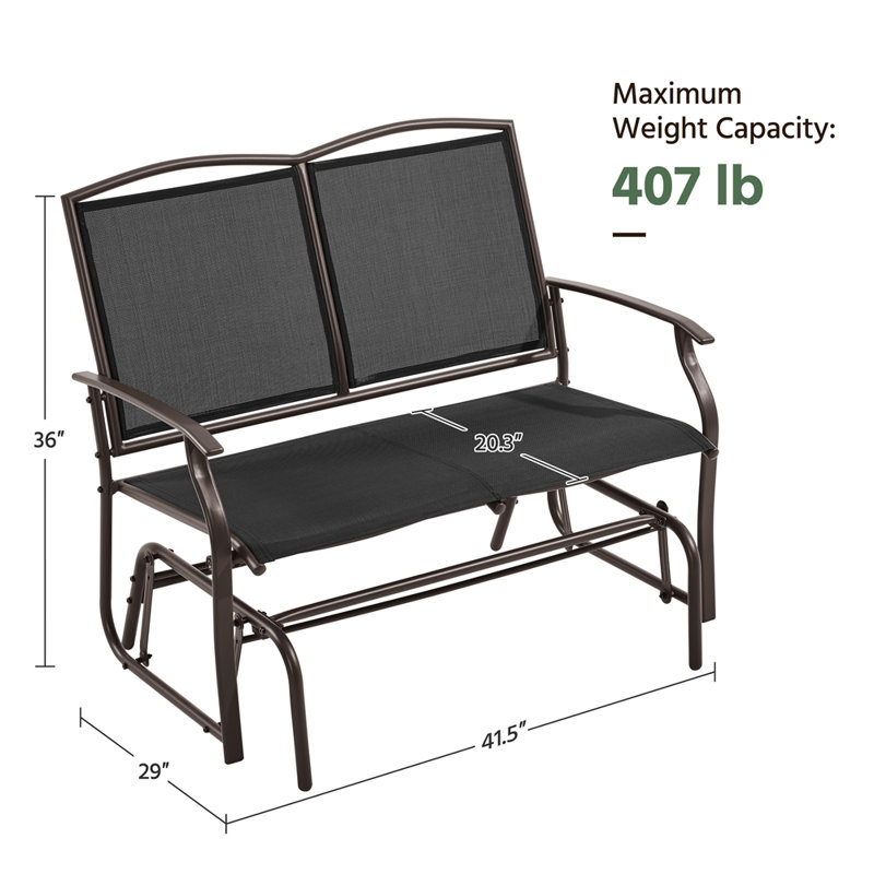 Fauteuil oscillant d'extérieur en acier Automn, Noir