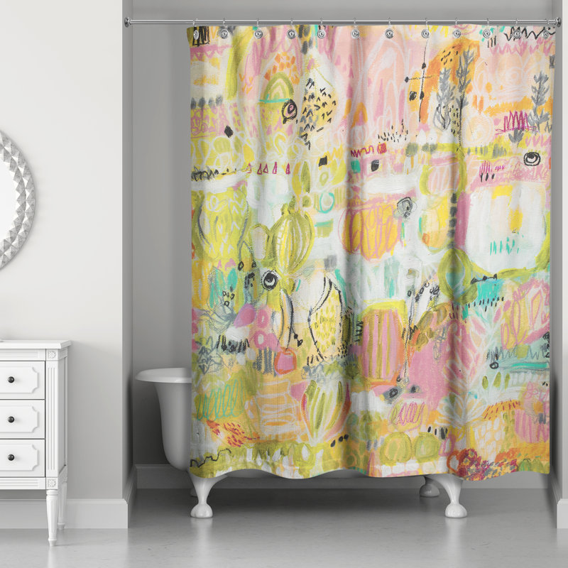 Rideau de douche simple jardin Goley