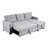 Upholstered Pull Out Sectional Sofa with Chaise for Twin Size Sleeper and Removable Back Cushions-117627919