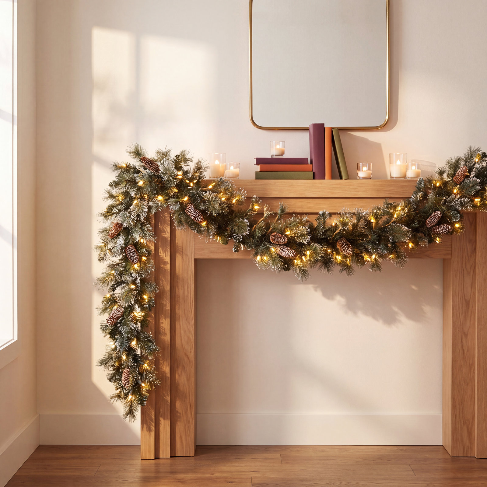 Kamarli 108" Frosted Pre-Lit Garland