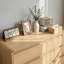 Commode 6 pièces pour la chambre à coucher, commode 6 tiroirs moderne avec comptoir spacieux, armoire de rangement en bois avec poignées dissimulées et coins arrondis, commodes en bois pour la chambre à coucher, le salon, le bois