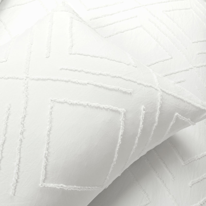 White Microfiber Reversible 3 Piece Duvet Cover Set, Queen Duvet Cover + 2 Standard Shams