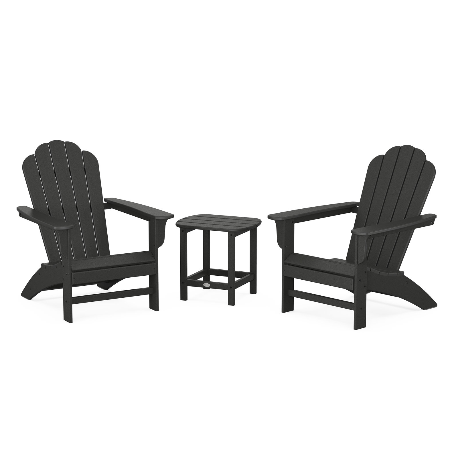 POLYWOOD Country Living Adirondack Chair Set, Black