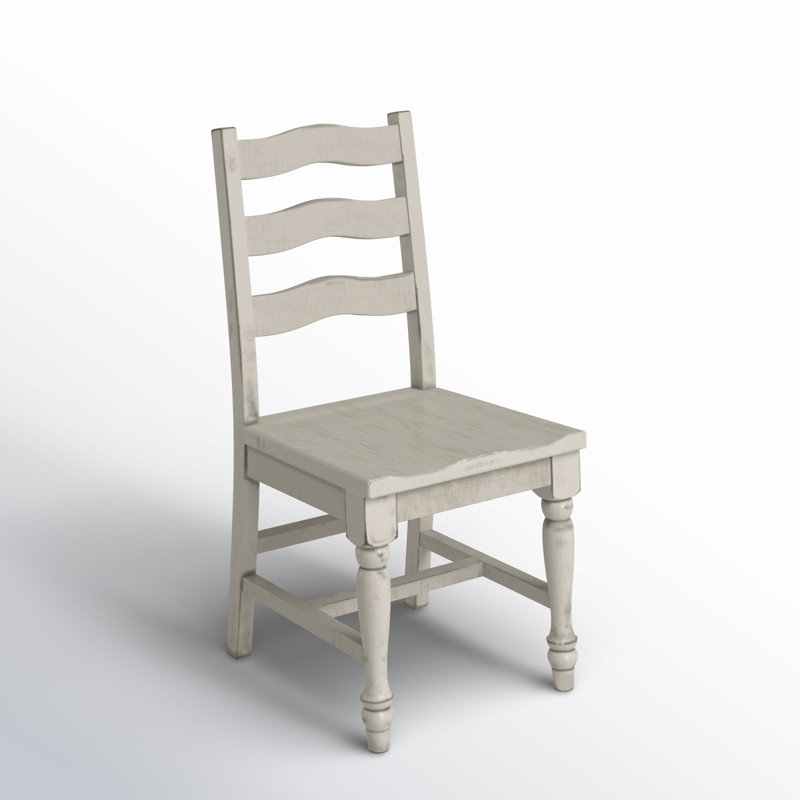 Chaise d'appoint à dossier échelle en bois massif Aurielle