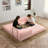  Multi-Functional Folding Sofa Bed, Ergonomic Corduroy Convertible Floor Loveseat with Support Pillows for Living Room Family Leisure-374157879