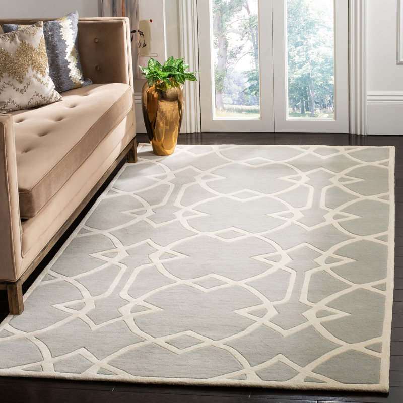 Hamid Hand Tufted Wool Geometric Rug, Rectangle 5' x 8'