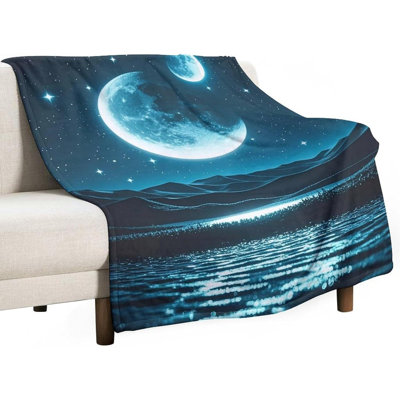 Night Light Blanket for Home, Washable Throw Blanket for Travel, Lightweight Warm Blankets for Camping, Soft Bed Blankets for Women Men, Breathable Blankets 60"x50"