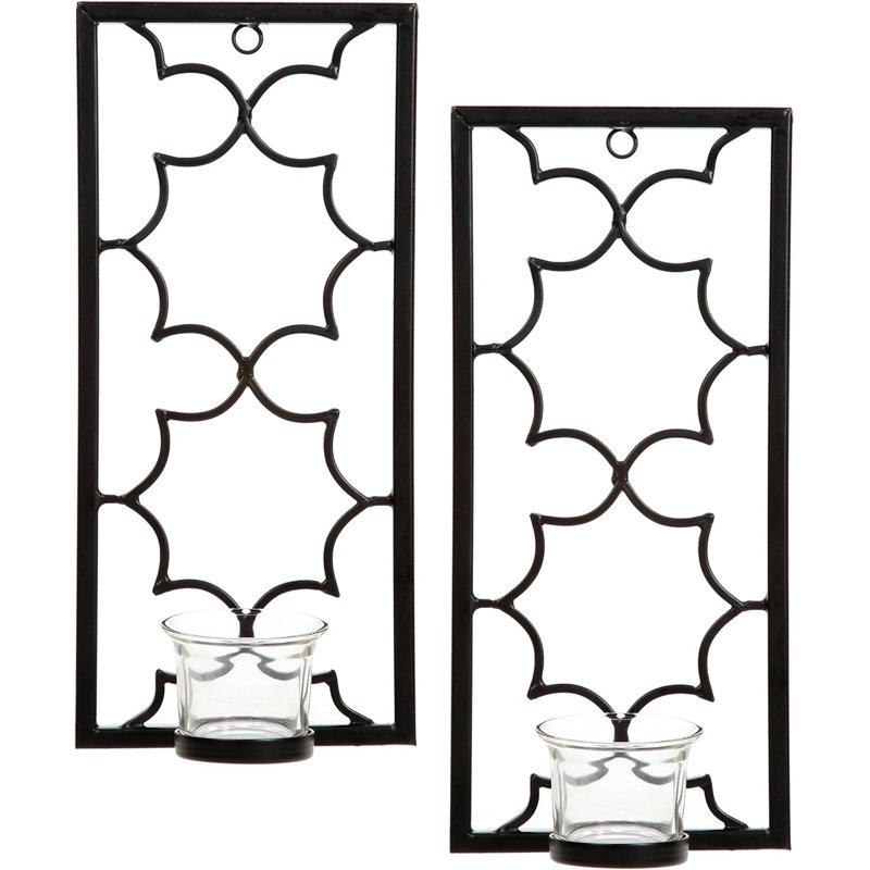 Ensemble de deux appliques murales à bougie DEL en fer de 11 po de hauteur Hosley's, noir. Fabriqué à la main par des artisans. Cadeau idéal pour un mariage, une occasion spéciale, un spa, une aromathérapie et une méditation. O3