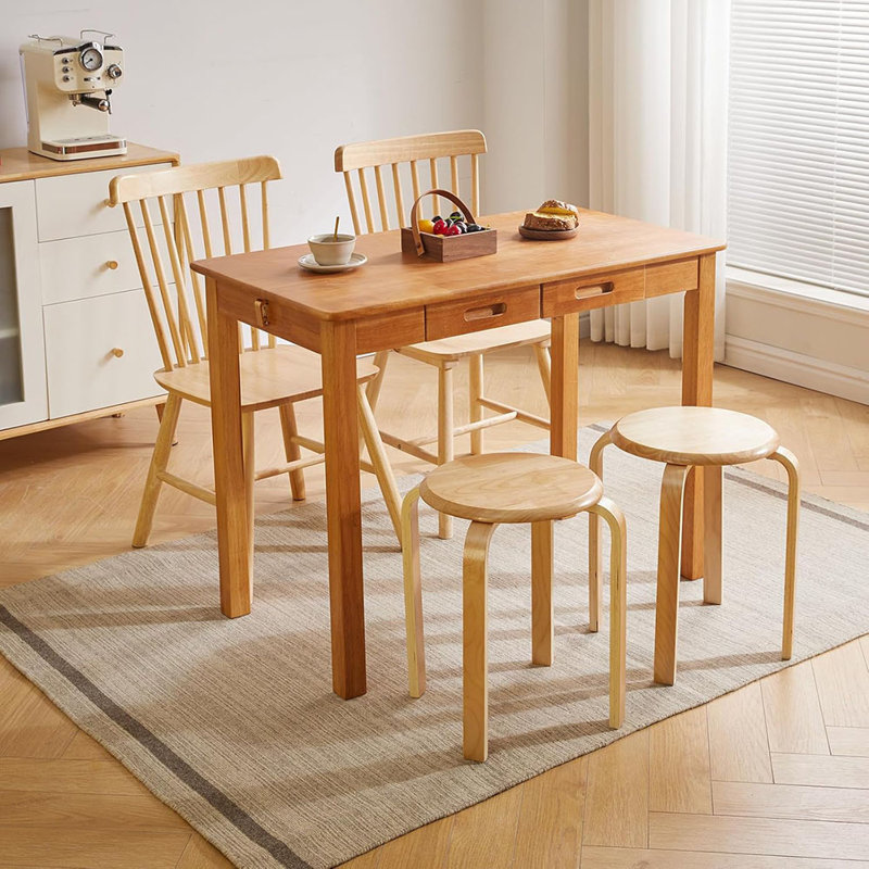 Desk With Drawers And Hooks, Small Computer Table, 39X22x30inch Work Desk, Study Table, Small Wooden Dining Table, Brown