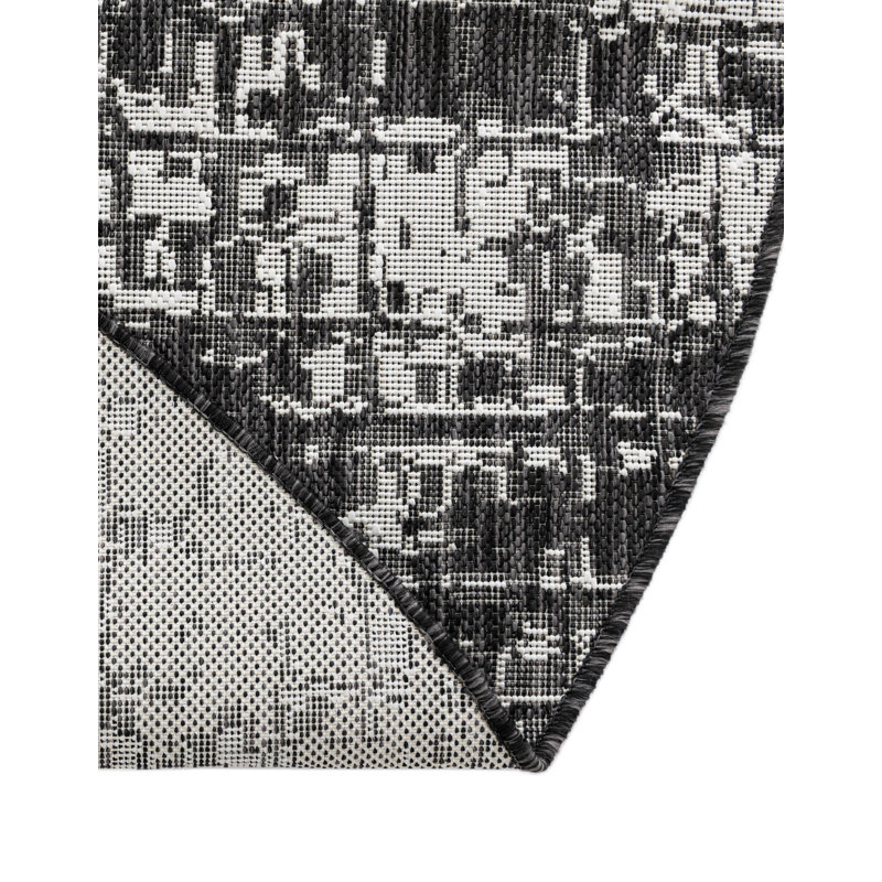 Outdoor Modern Indoor/Outdoor Area Rug, Round 10'