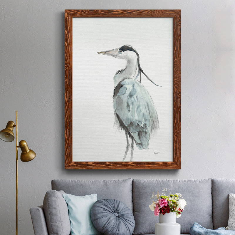 Blue Heron II, reproduction encadrée de qualité supérieure - prête à être accrochée, H 37,5 po x l 27,5 po x P 1,5 po