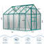 Serre en polycarbonate vert robuste 6 x 8 pi avec cadre en aluminium, porte coulissante et évent de toit réglable pour l'hiver-124940785