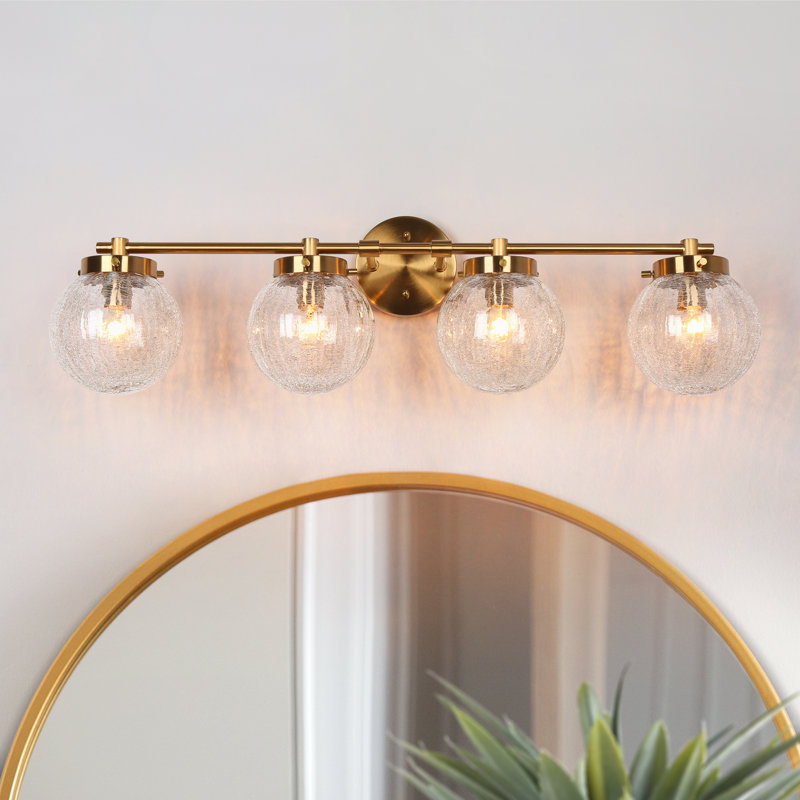 Éclairage de salle de bain à 4 lumières à intensité variable fissuré Jenavicia