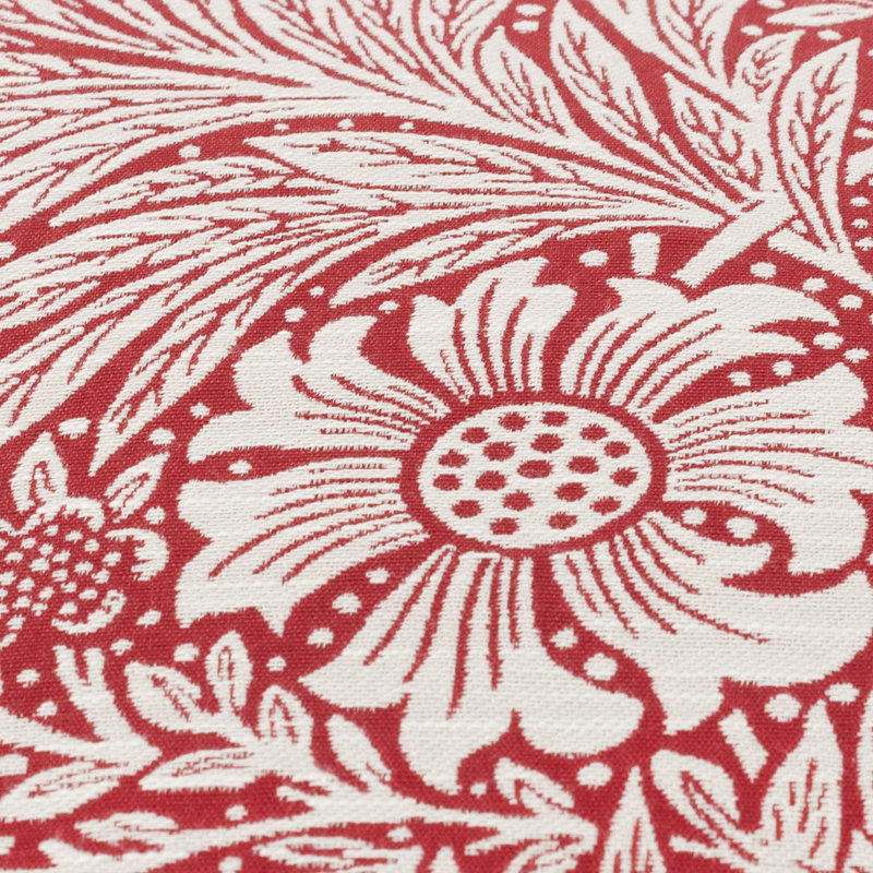 Marigold Floral Square Throw Pillow Cover, Red