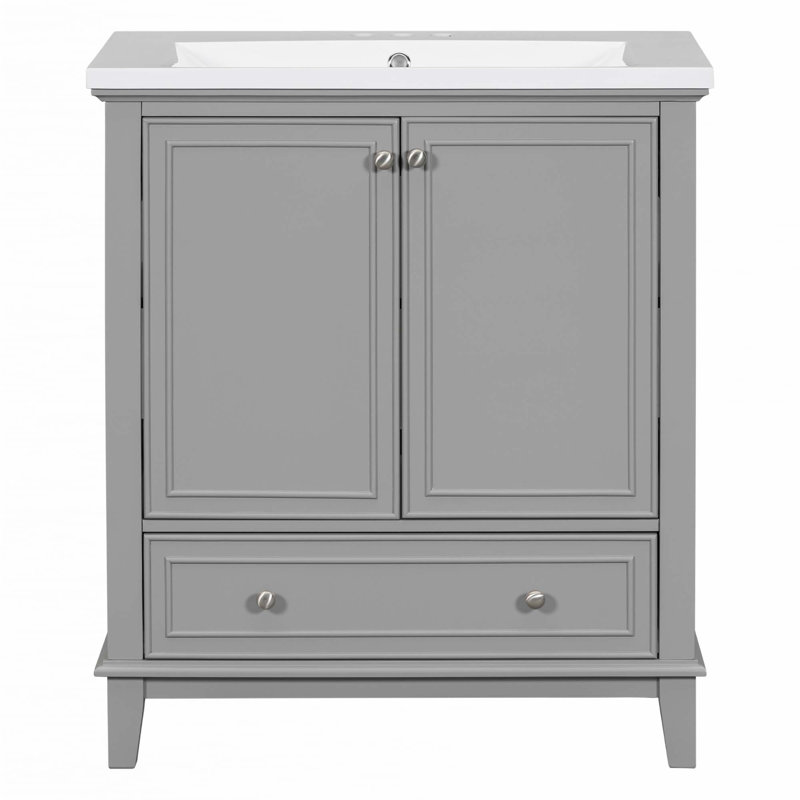 Meuble-lavabo 30 po avec lavabo, Gris