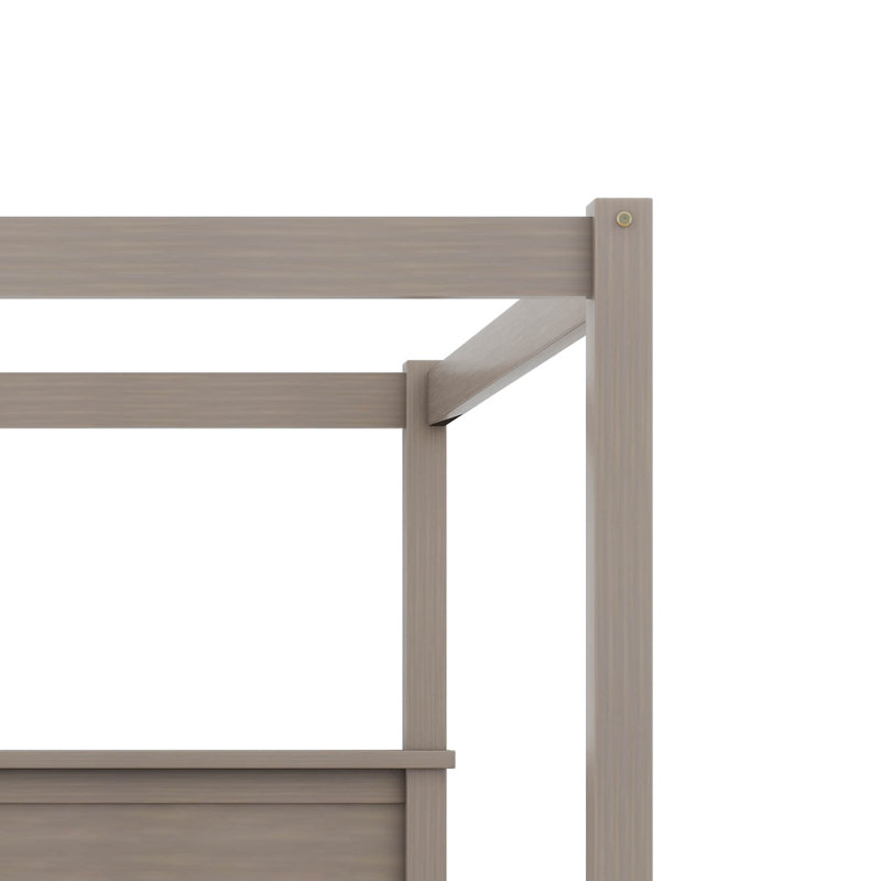 Aaditya Canopy Bed, Full, Brushed Light Brown
