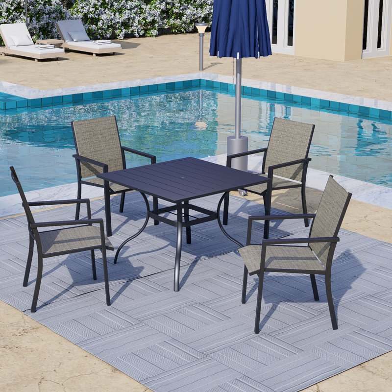 4 - Person Patio Dining Set, Brown