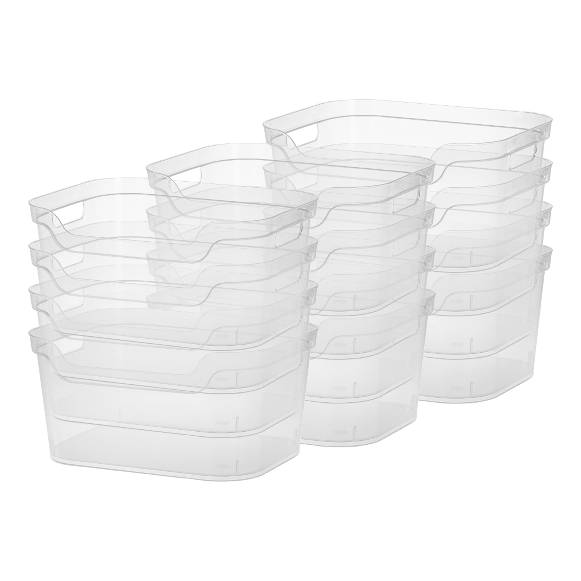 Sterilite 7 x 11 x 14.25 Inch Open Storage Bin w/ Carry Handles, Clear ...