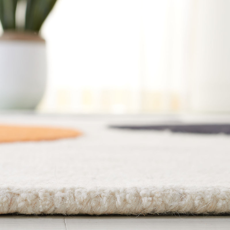 Felipe Handmade Wool Green/Black Rug, Square 6'