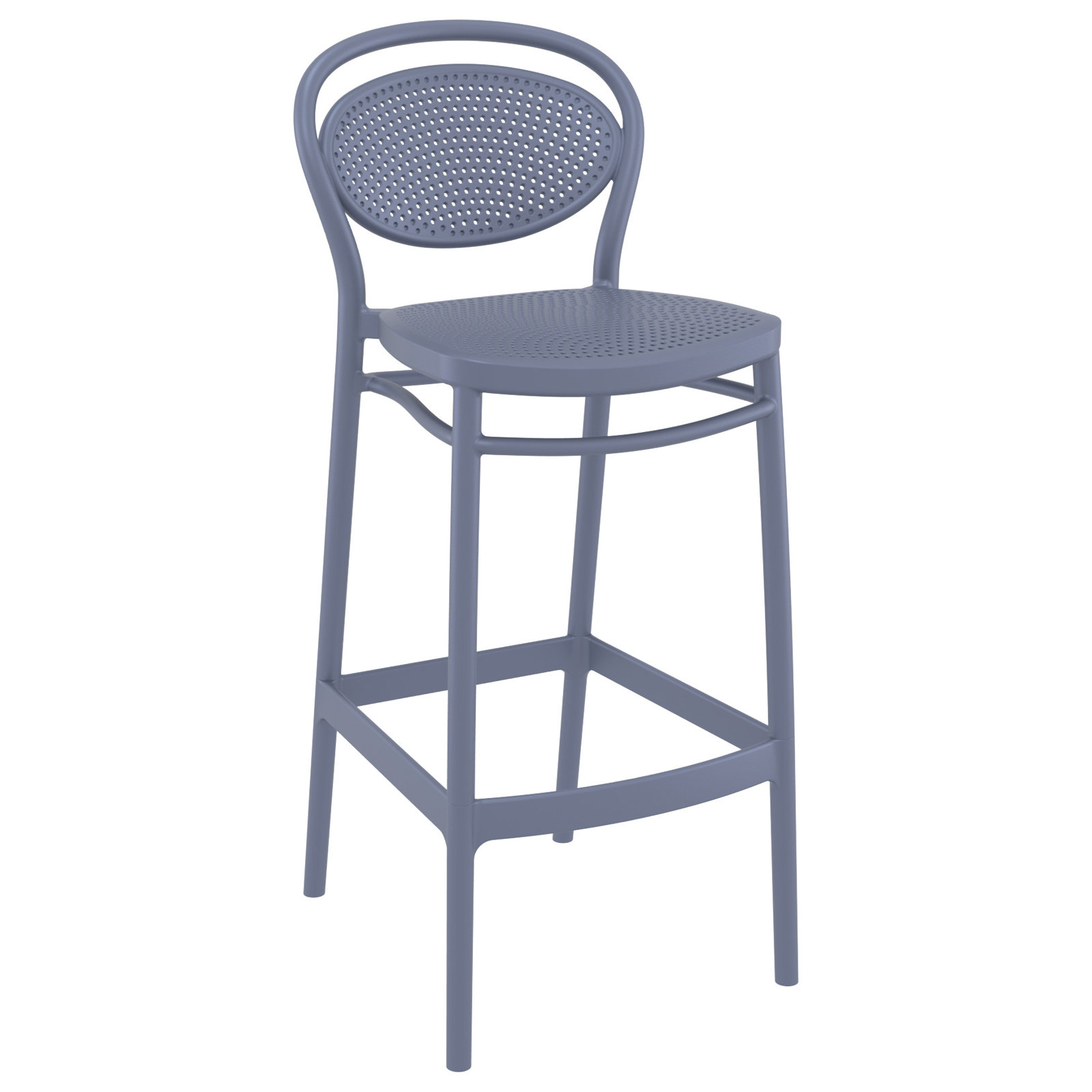Farrah Outdoor Bar Stool, Dark Gray, Bar Stool (29.5" Seat Height)