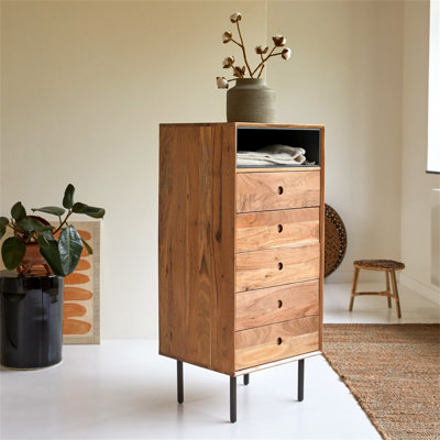 Maislynn Solid Wood 5 -Drawer Accent Chest
