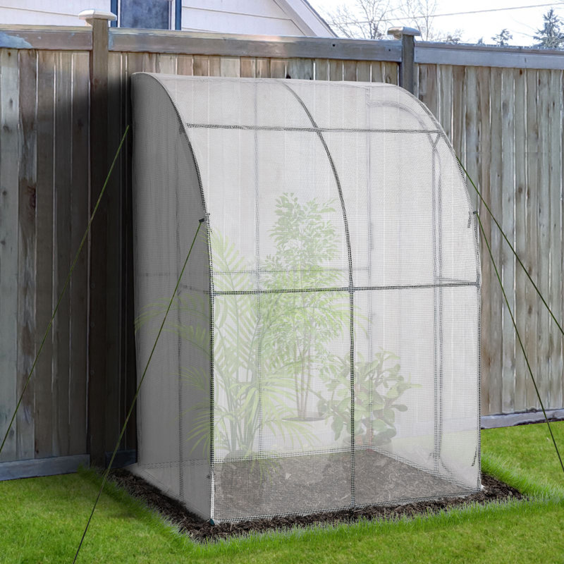 White PE Cover Lean-To Outdoor Greenhouse, 106 cm