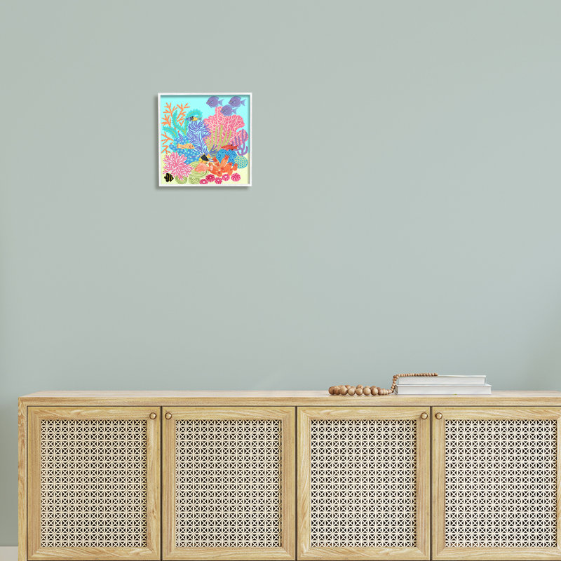 Impression sur toile "Bold Coral Reef Underwater" - Floater Frame, H 12 po x l 12 po x P 1,5 po