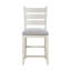 Chaises à hauteur de comptoir de 2 avec aspect blanc antique, siège gris confortable, dossier, structure en bois, pour la salle à manger, assemblage requis