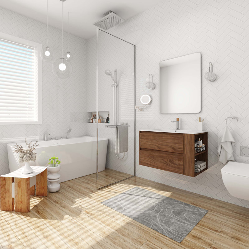 Meuble-lavabo mural avec lavabo en gel