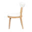 Chaises de salle à manger rembourrées modernes de 2 en naturel et beige, avec sièges rembourrés confortables, dossier divisé, peu encombrant, construction en bois d'hévéa beige et bois d'hévéa, épais