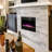 68"Black Electronic Suspended Simulated Flame Electric Fireplace Heater-118373429