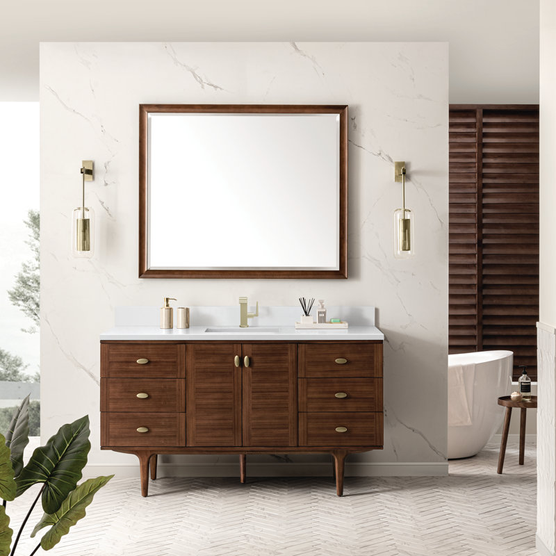 Aliza 60" Single Bathroom Vanity Set, White Zeus, Single-Hole