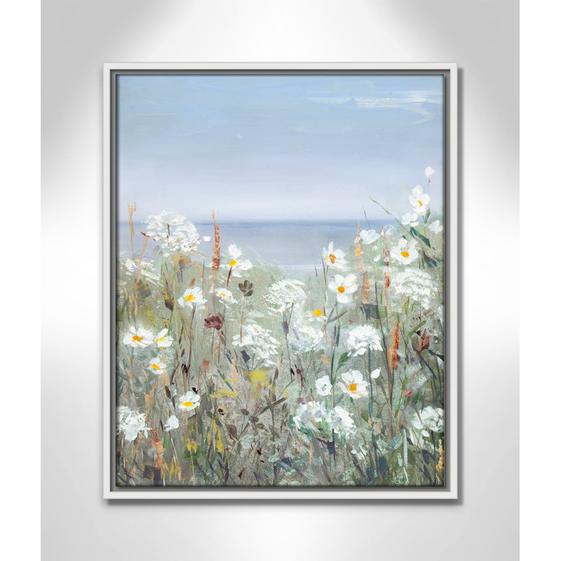 «Wild Sea Breeze II» par Sally Swatland, reproduction sur toile flottante, H 21,5 po x l 17,5 po x P 2 po, Blanc