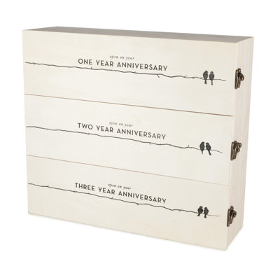 Newlyweds Anniversary Wooden Wine Box