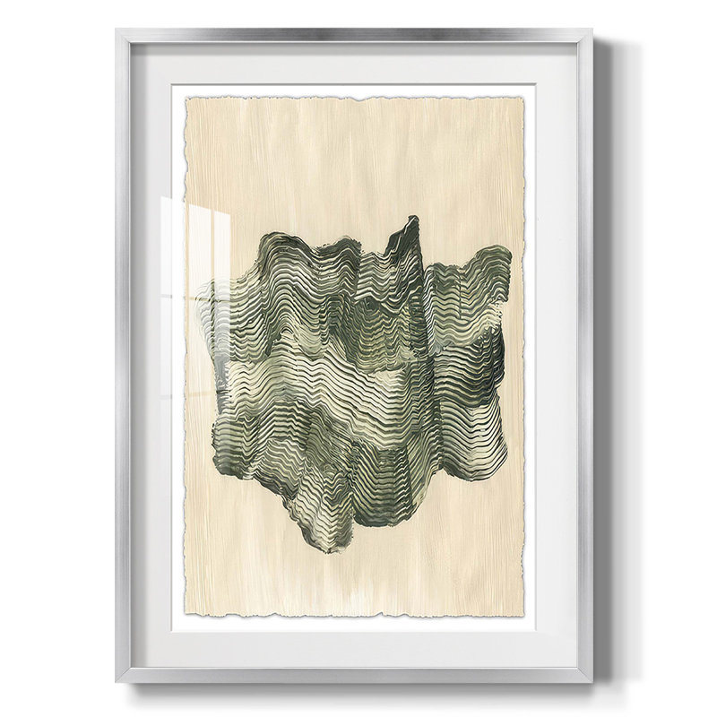 Chlorophylle II, Papier avec cadre argenté, Blanc