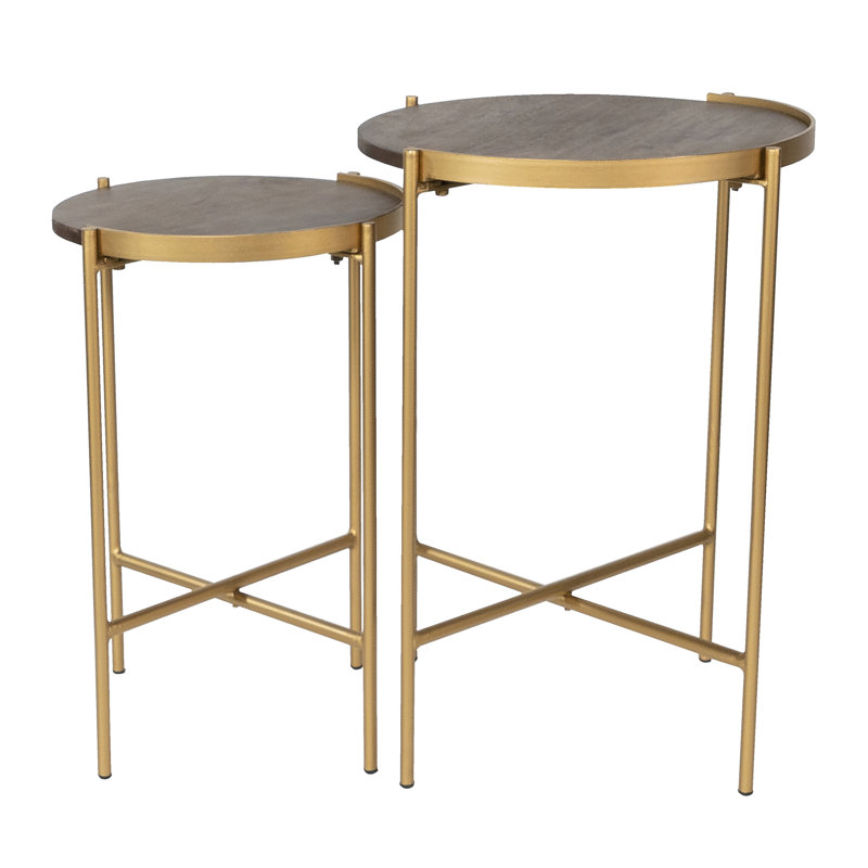 Table gigogne 2 pièces Honaker, Marron foncé