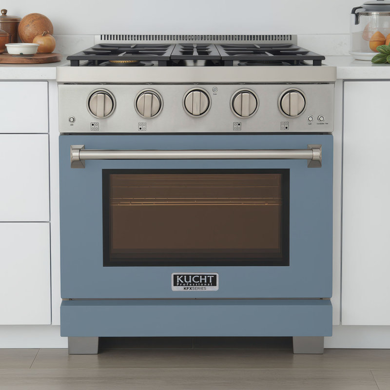 Kucht 30'' W Free Standing Range, Liquid Propane, Light Blue